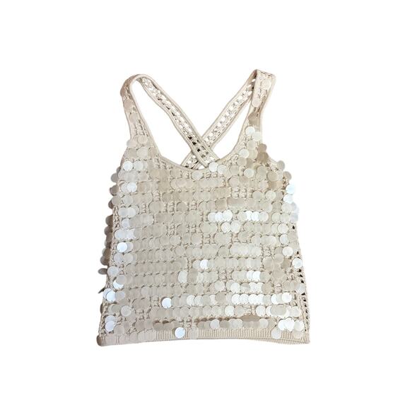 NWT Splendid Tank Esme Paillette Coastal Boho Lagenlook Festival Women's Size XS - Picture 6 of 8